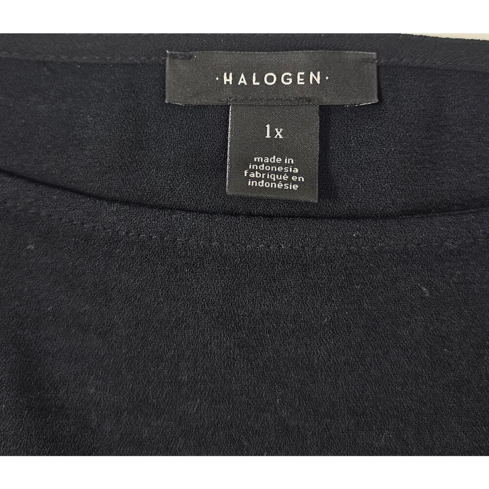 Halogen 1X black minimalist cinch waist shift dress basic summer casual career - Picture 5 of 9